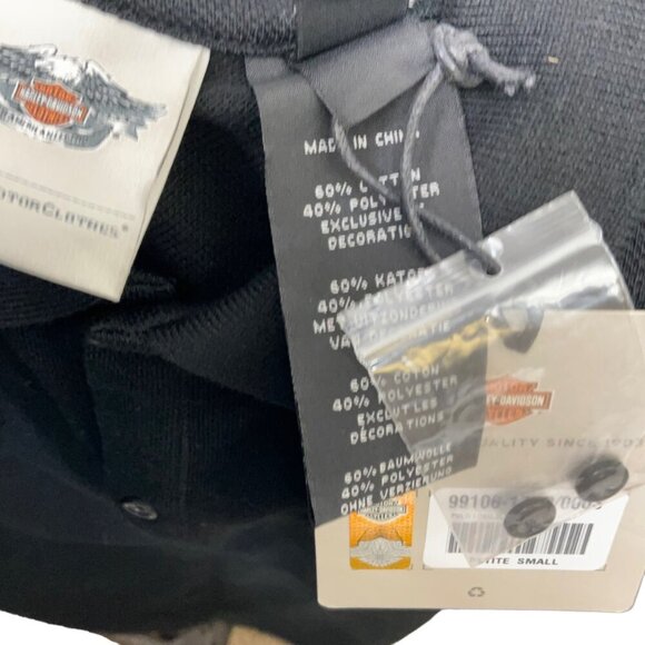 HARLEY-DAVIDSON Size S Black Polo Shirt Button Pullover - Picture 4 of 4